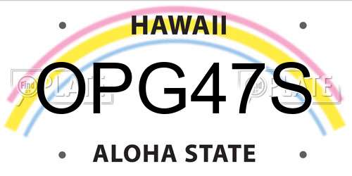 OPG47S Hawaii License Plate