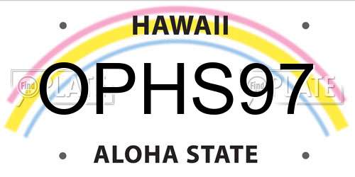 OPHS97 Hawaii License Plate