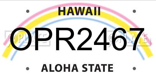 OPR2467 Hawaii License Plate