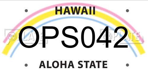 OPS042 Hawaii License Plate