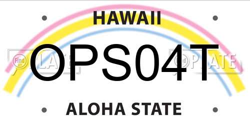 OPS04T Hawaii License Plate