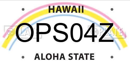OPS04Z Hawaii License Plate