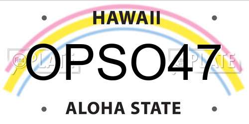 OPSO47 Hawaii License Plate