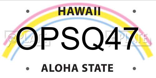 OPSQ47 Hawaii License Plate