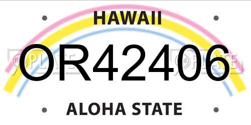 OR42406 Hawaii License Plate