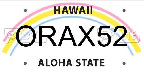 ORAX52 Hawaii License Plate