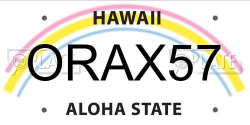 ORAX57 Hawaii License Plate
