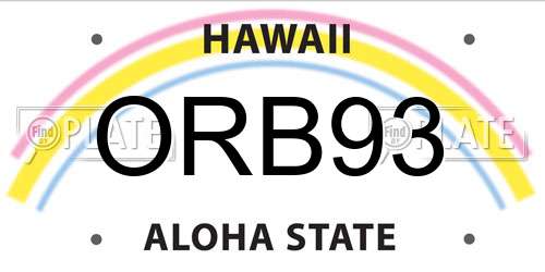 ORB93 Hawaii License Plate