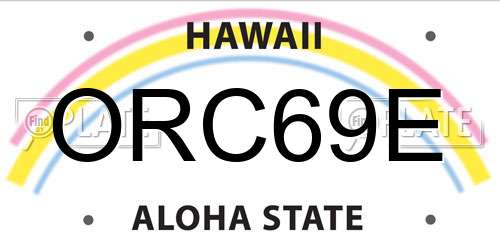 ORC69E Hawaii License Plate