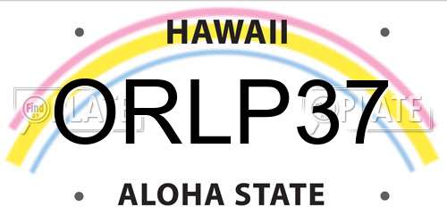 ORLP37 Hawaii License Plate