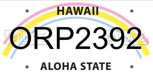 ORP2392 Hawaii License Plate