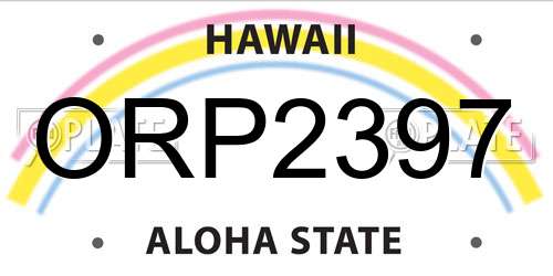 ORP2397 Hawaii License Plate