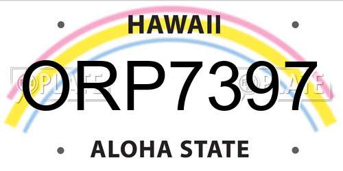 ORP7397 Hawaii License Plate
