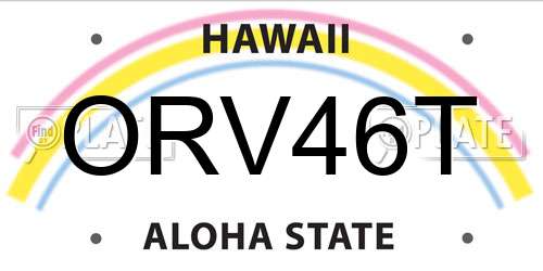 ORV46T Hawaii License Plate