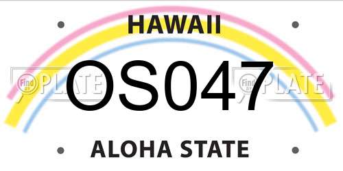 OS047 Hawaii License Plate