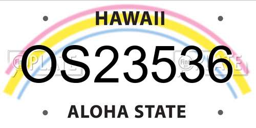 OS23536 Hawaii License Plate