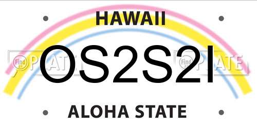 OS2S2I Hawaii License Plate