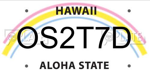 OS2T7D Hawaii License Plate