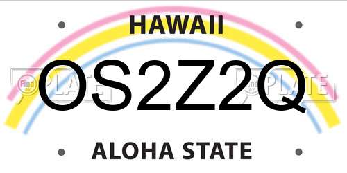 OS2Z2Q Hawaii License Plate