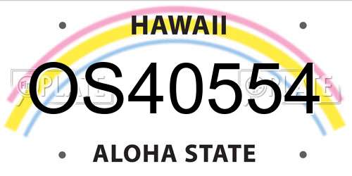 OS40554 Hawaii License Plate