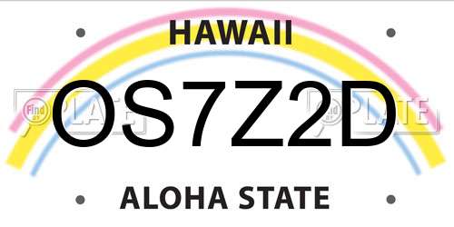 OS7Z2D Hawaii License Plate