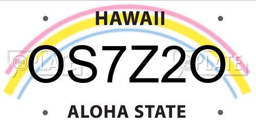 OS7Z2O Hawaii License Plate