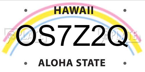 OS7Z2Q Hawaii License Plate