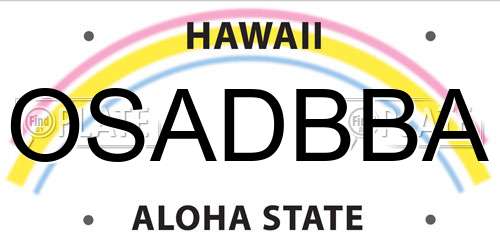 OSADBBA Hawaii License Plate