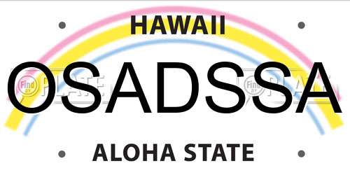 OSADSSA Hawaii License Plate