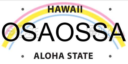 OSAOSSA Hawaii License Plate