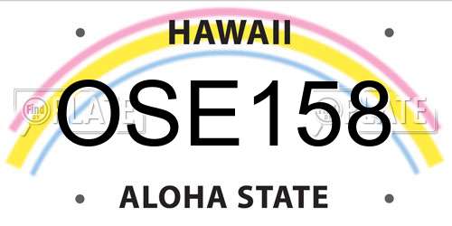 OSE158 Hawaii License Plate