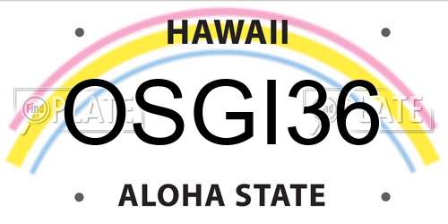 OSGI36 Hawaii License Plate