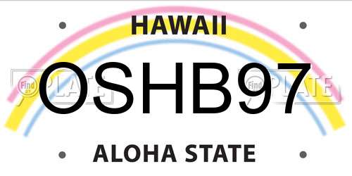 OSHB97 Hawaii License Plate