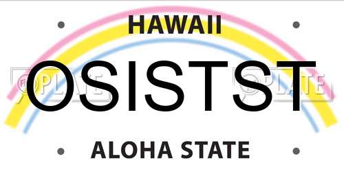OSISTST Hawaii License Plate