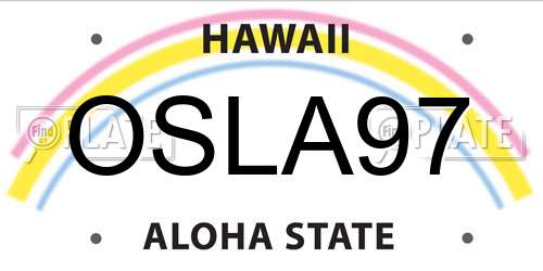 OSLA97 Hawaii License Plate