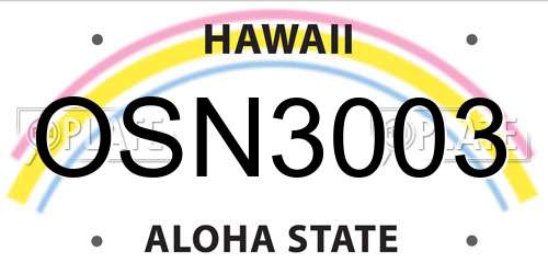 OSN3003 Hawaii License Plate