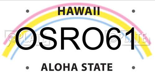 OSRO61 Hawaii License Plate