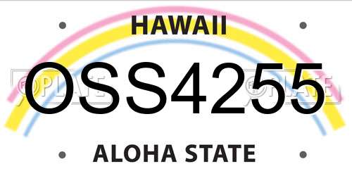 OSS4255 Hawaii License Plate