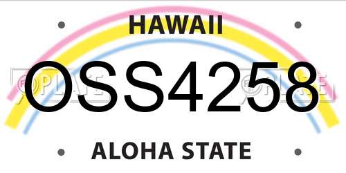 OSS4258 Hawaii License Plate