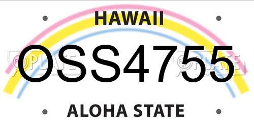 OSS4755 Hawaii License Plate