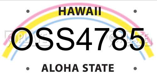 OSS4785 Hawaii License Plate