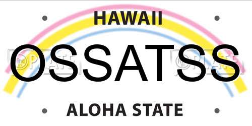OSSATSS Hawaii License Plate