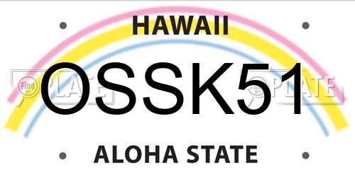 OSSK51 Hawaii License Plate
