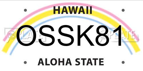 OSSK81 Hawaii License Plate
