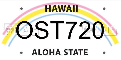 OST720 Hawaii License Plate