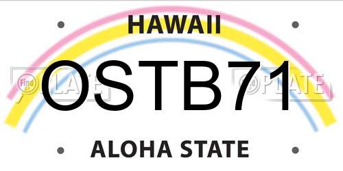 OSTB71 Hawaii License Plate