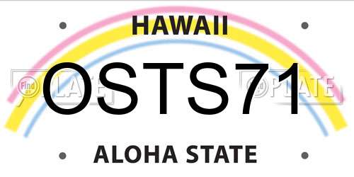 OSTS71 Hawaii License Plate