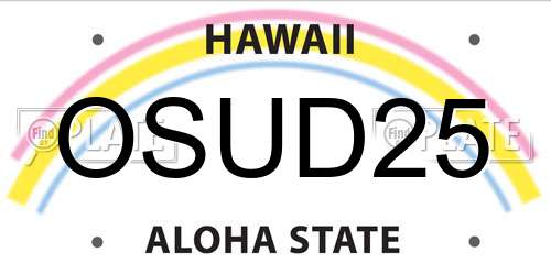 OSUD25 Hawaii License Plate
