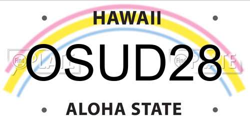 OSUD28 Hawaii License Plate
