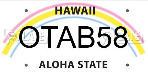 OTAB58 Hawaii License Plate